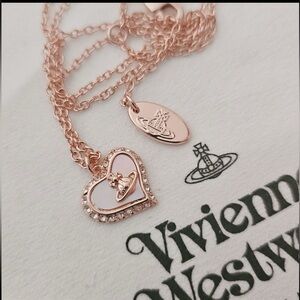 Vivienne Westwood Rose Gold Heart Necklace